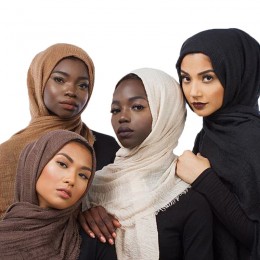 2020 kobiet bańka bawełna solidna Islam muzułmańska chusta na głowę szale i okłady pashmina kobieta foulard wiskoza maxi marszcz