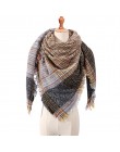 Projektant marki kobiety szalik moda plaid zimowe szaliki dla pań kaszmirowe szale okłady ciepłe szyi trójkąt bandaż pashmina