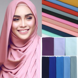 1 pc popularny styl malezja kobiety zwykły bańka szal szyfonowy hidżab wrap szale w jednolitym kolorze pałąk muzułmańskie hidżab