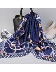 2019 moda chustka satyna jedwabna szalik dla kobiet drukuj szale hidżab kobieta 90*90cm kwadratowe szale i okłady szaliki dla pa