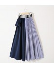 LANMREM 2020 nowa moda lato kobiety ubrania cienkie paski elastyczne falbany kontrastowe kolory linia Halfbody spódnica WG19005