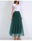 4 warstwy 100cm Maxi długa spódnica z tiulu elegancka księżniczka styl bajki Tutu spódnice damskie Vintage Bouffant Puffy modna 