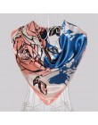 2017 Elegent Women duży kwadratowy jedwabny szal z nadrukiem, 90*90cm moda wiosenna i jesienna szary i fioletowy jedwabny szal p