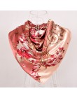 2017 Elegent Women duży kwadratowy jedwabny szal z nadrukiem, 90*90cm moda wiosenna i jesienna szary i fioletowy jedwabny szal p