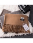 2018 nowy nabytek jednolity kolor zwykły kaszmirowe chustki z pomponem kobiety zima grube ciepłe szalik wełniany szal wrap marka
