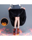Kobiety nowy 2020 jesień zima koreański styl długa linia grube ciepłe wełniane spódnice kobiet Plus rozmiar 3XL luźne, z wełny m