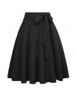 Belle Poque 20 kolorów spódnice midi kobiet spódnice z wysokim stanem kobiet jednokolorowa na co dzień plisowana spódnica czarne