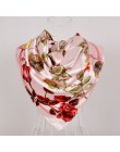 [BYSIFA] granatowe chińskie róże duże kwadratowe szale nowe kobiece eleganckie duże jedwabne szale modne damskie dodatki 90*90cm