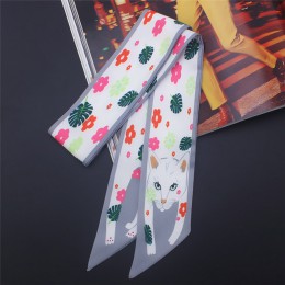 17 kolorów nadruk zwierzęta 2020 nowa torba Skinny Silk szalik dla kobiet luksusowych marek Foulard kobiety krawat moda szale na