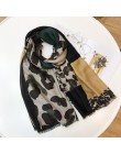 Damskie nowe mody wzór lamparta, patchworkowa wiskoza szalik jesienno-zimowa tłumik z pałąkiem na głowę Foulard Sjaal Wrap hidża