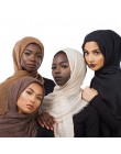 2020 bawełniany szalik marszczone kobiety stałe muzułmańskie hidżaby szalik szale szal Pashmina hidżab szaliki chusty chusty Wra