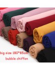 1 pc Hot sprzedaż Bubble szal szyfonowy szale duży rozmiar 180*85cm dwie twarzy zwykły Solider kolory hidżab szale muzułmańskie/