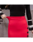 Plus rozmiar 2019 moda damska praca spódnica trzy czwarte OL Sexy otwórz szczelina przycisk Slim spódnica ołówkowa elegancka spó