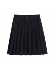 JLI MAY wysokiej talii plisowana krótka spódniczka dziewczyny spódnica w stylu harajuku jednolity kolor, w kwadraty Casual chic 