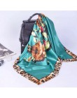 Wiosenny letni kwadratowy jedwabny szalik szalik damski szyi biurowa, damska chustka Bandanna 90cm muzułmański hidżab chustka na