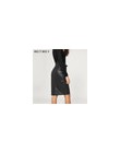 WOTWOY jesienne biuro Lady Faux Leather Women spódnica 2020 formalne wysokiej talii Midi spódnica ołówkowa do kolan kieszeń na p