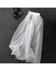 Kobiety lato biały czarny tiul Overskirt Maxi Tutu spódnica z tiulu Mesh Jupes wszystko mecz w pasie odpinany Saia Plus rozmiar 