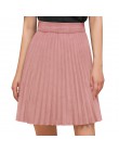 Misshow wiosna jesień wysokiej talii różowe długie, plisowane kobiety spódnica 2020 stałe oddychające elastyczne spódnice midi k