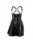 Goth Dark solidna skóra spódnice Vintage Zipper plisowana szczupła gotycka spódnica Lady Trendy wysokiej talii czarna krótka spó