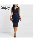 Sisjuly Bodycon kobiety sukienka koronkowa głęboki dekolt bez pleców seksowna elegancka OL Party elegancka, letnia patchworkowa 