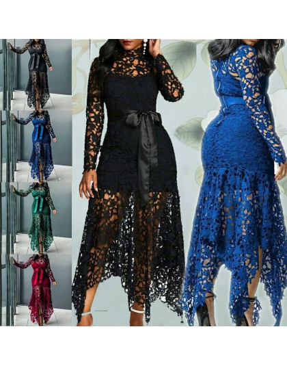 Echoine Slim Sexy sukienka kobiety paski spaghetti Lace Mesh perspektywa Party Fishtail Patchwork Midi Bodycon Plus rozmiar Vest