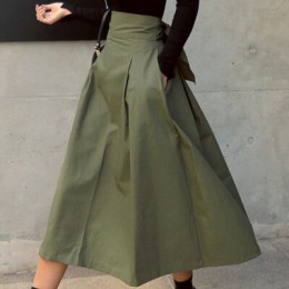 Shintimes spódnice damskie koreański moda Solid Color duża huśtawka spódnica damska długa spódnica 2019 jesień dzikie wysokiej t