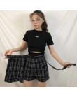 Letni damski styl Preppy wysokiej talii spódnica w kratę moda A-line kobiece spódnice Harajuku dziewczyna