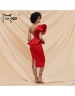 Missord 2020 kobiety Sexy Bodycon Off Shoulder bandażowy sukienki kobiece Ruffles Backless elegancki klub letnia sukienka Vestid