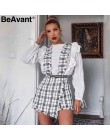 BeAvant A-line tweed plaid kobiety spódnica romper jesień zima casual panie zima skort Spaghetti pasek kobieta mini ogólna spódn