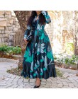 Kobiety w stylu Vintage, w kwiaty z nadrukiem z długim rękawem wiosenna sukienka w stylu Retro Plus rozmiar Office Maxi Vestidos