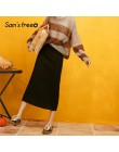 SAM'S TREE Colorblock dzianina w paski spódnice ołówkowe damskie 2019 jesień czarna porządna w stylu koreańskim Casual biurowa, 