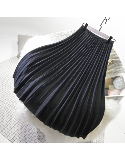 Sherhure 2019 zima kobiety wełniane spódnice wysokiej talii linia długa plisowana spódnica wysokiej jakości kobiety spódnica Fal