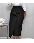 Kobiety Bodycon spódnice ołówkowe wysokiej talii Slim, Midi skromne elegancki kobiet pakiet Hip Jupes Falad Officewear elegancki