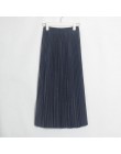 Wixra damska zamszowa plisowana spódnica klasyczna casualowa gruba spódnica w połowie łydki Streetwear damski dół stroju cztery 