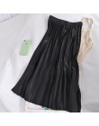 Surmiitro plisowana spódnica za kolano kobiety na wiosnę jesień 2020 Casual Ladies koreański wysokiej talii linia długa spódnica