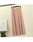 Surmiitro plisowana spódnica za kolano kobiety na wiosnę jesień 2020 Casual Ladies koreański wysokiej talii linia długa spódnica
