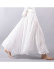 Vintage kobiety bawełniana lniana spódnica wysokiej zwężone elegancki seksowny solidny biały czarny plisowana spódnica kobiet dł