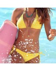 2019 dziewczyny Sexy koronkowe Bikini Set stroje kąpielowe żółty push up strój kąpielowy Monokini kobiet kostiumy kąpielowe mikr