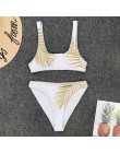 2020 nowy Sexy zostawić drukuj damski strój kąpielowy wysokiej talii Bikini kobiety stroje kąpielowe dwuczęściowy zestaw Bikini 