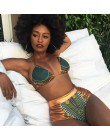 2020 nowy afrykański nadruk dwuczęściowy strój kąpielowy Bikini Set Sexy geometryczny strój kąpielowy strój kąpielowy złoty wyso