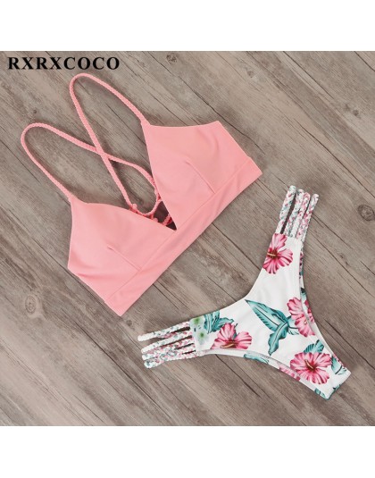 RXRXCOCO bandażowy strój kąpielowy kobiety brazylijski strój kąpielowy Bikini kobiet stringi Bikini zestaw strój kąpielowy Push 