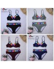 Tengweng 2020 Bikini Push up Bandeau drukuj kwiecisty strój kąpielowy Plus rozmiar stroje kąpielowe Halter plaża wyciąć brazylij
