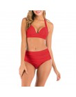 Mossha bikini wysokie w talii Halter strój kąpielowy kobieta kostium kąpielowy damski Plus rozmiar bikini 2020 3XL kwiatowe stro