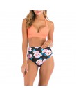Mossha bikini wysokie w talii Halter strój kąpielowy kobieta kostium kąpielowy damski Plus rozmiar bikini 2020 3XL kwiatowe stro