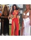 2019 lato Sexy kobiety osłona do bikini Up stroje kąpielowe Sheer plaża Maxi bandaż podziel spódnica Sarong Pareo na co dzień Co