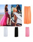 2019 lato Sexy kobiety osłona do bikini Up stroje kąpielowe Sheer plaża Maxi bandaż podziel spódnica Sarong Pareo na co dzień Co