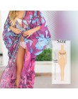 2020 osłona do bikini czeski Dot wydrukowano Flare rękawem Ruffed letnia sukienka plażowa szyfonowa bluzka kobiety strój kąpielo
