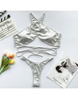 Peachtan seksowne bikini typu halter zestaw 2020 zasznurować kostium kąpielowy damski stałe stroje kąpielowe kobiety wysokie cię