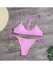 Kobiety stałe Bikini Set stroje kąpielowe niski bandaż w talii strój kąpielowy Sexy Bikini 2020 strój kąpielowy stanik kostiumy 