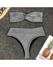 Nowy sexy bandeau błyszczący brokat Bikini Set kobiety stroje kąpielowe strój kąpielowy dwuczęściowy łuk zestaw Bikini kąpiel st